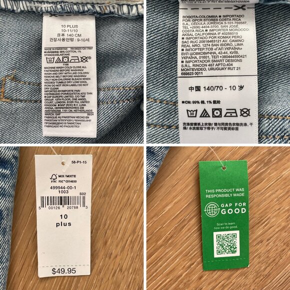 Gap Kids Jeans Girls 10 Plus Low Rise Belted Boot Medium Wash Blue Denim 499944 - Picture 12 of 13